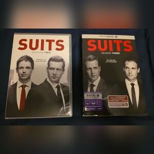 Universal SUITS Season Two & Three DVD Set - Black, White, Red Accents